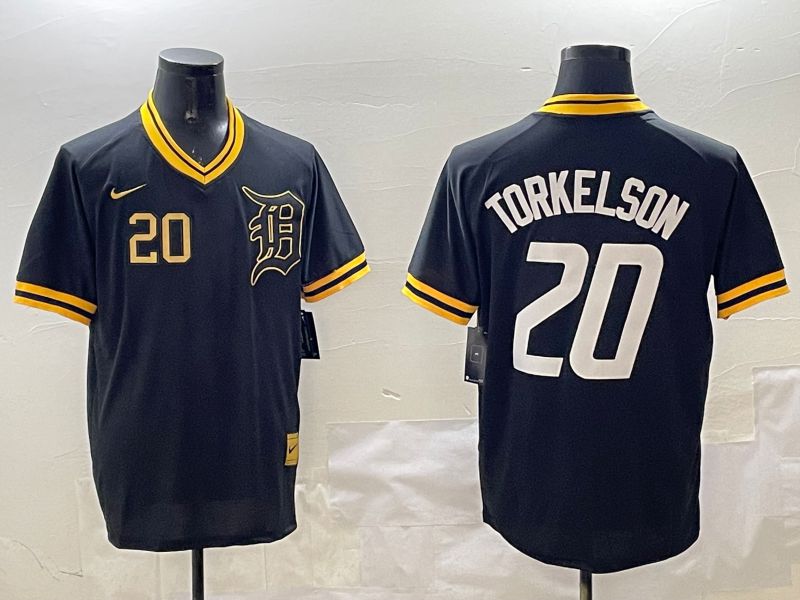 Men Detroit Tigers #20 Torkelaon Black Gold Game 2025 Nike MLB Jersey style 3->detroit tigers->MLB Jersey